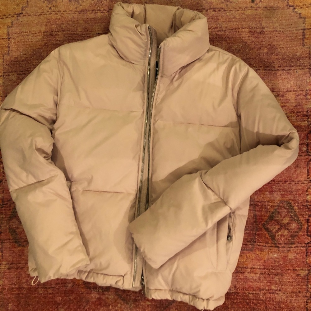 Size Small, dusty pink puffer jacket from Express